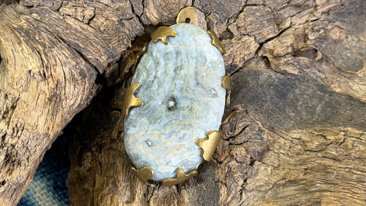 Carved Ocean Jasper Pendant by Andrew Thornton