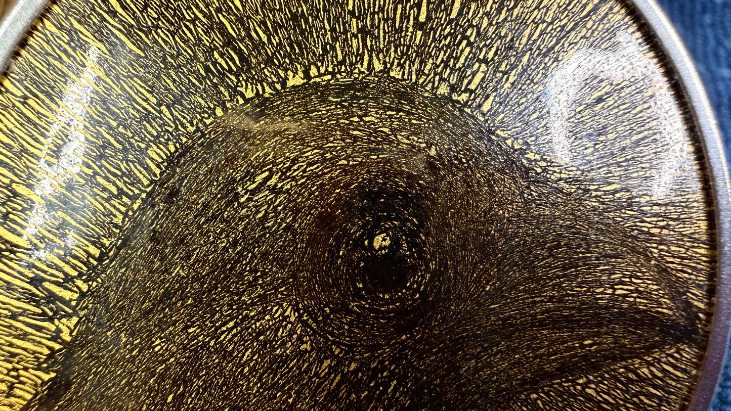 24K Gold Sgraffito Enamel Pin / Brooch by Andrew Thornton