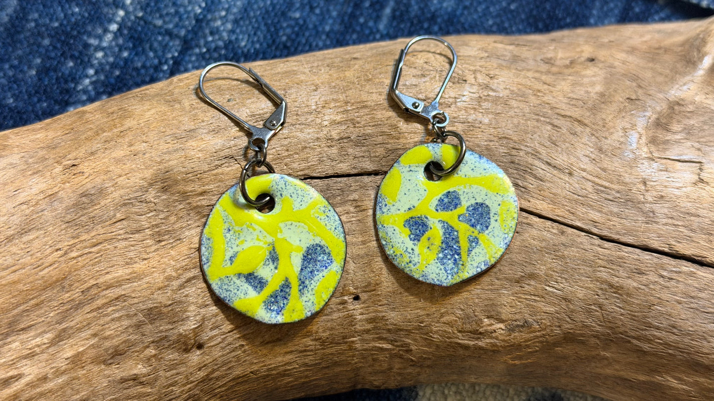 Arabesque Enamel Earrings by Andrew Thornton