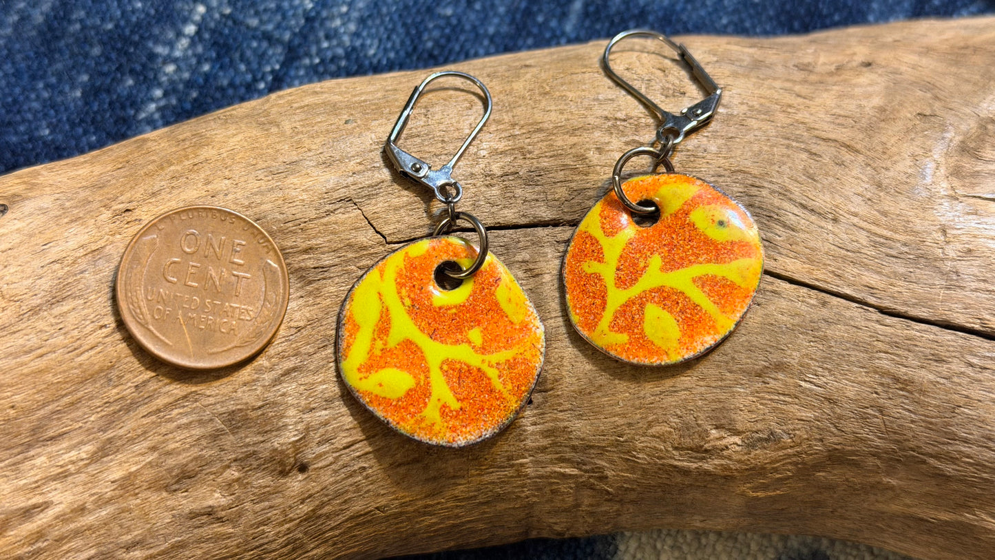 Arabesque Enamel Earrings by Andrew Thornton