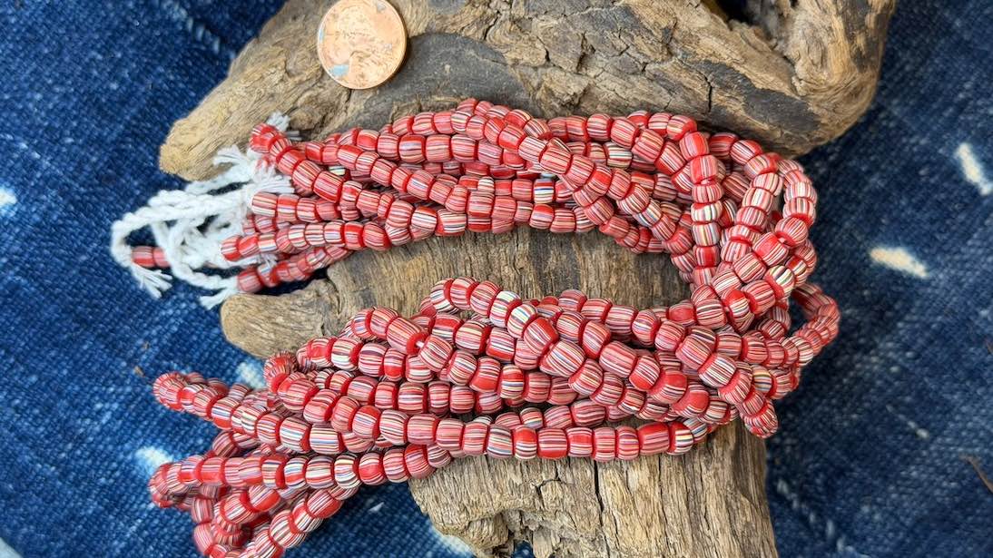 Indonesian Glass Bead Strand - 5mm - 7mm - 24"