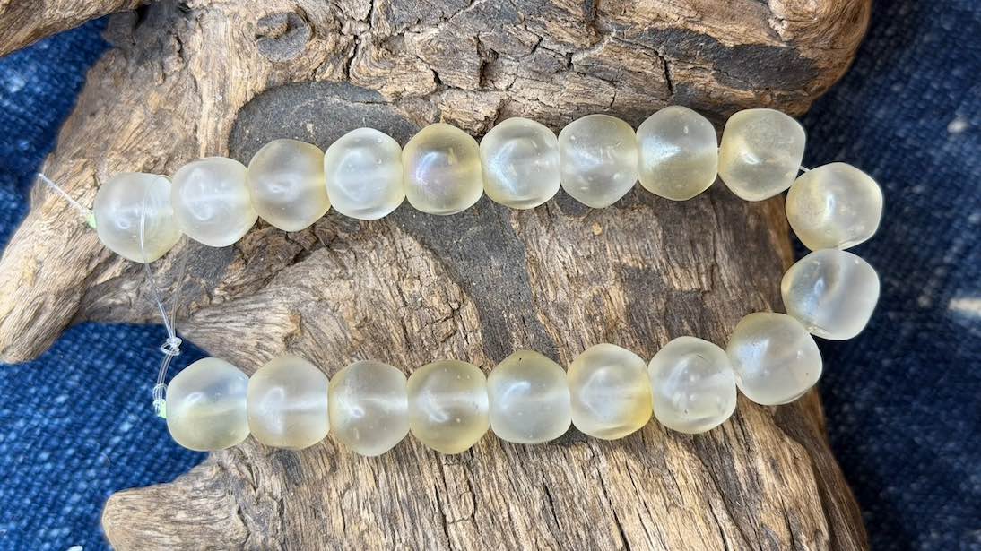 Vintage Czech Glass Bead Strand - Faceted Round - 13mm - 8"