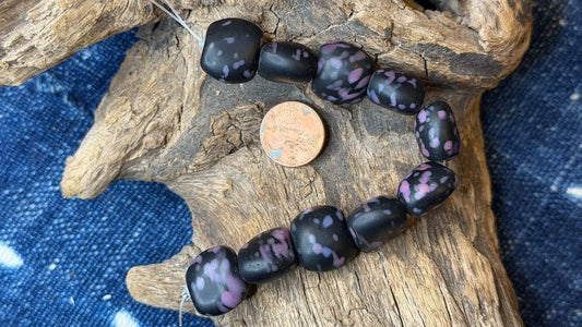Vintage Czech Glass Bead Strand - Twisted Square - 15mm x 18mm - 8"