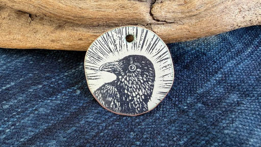 Laser-Etched Enamel Pendant by Andrew Thornton