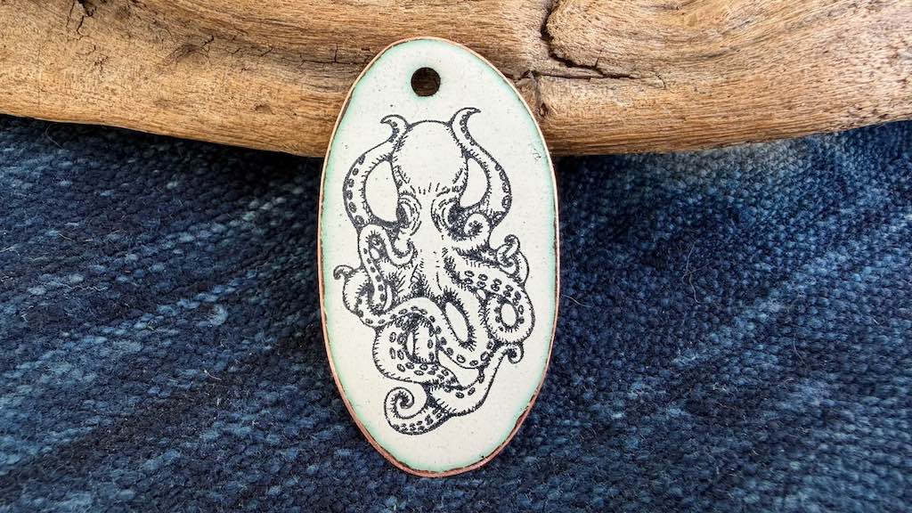 Laser-Etched Enamel Pendant by Andrew Thornton