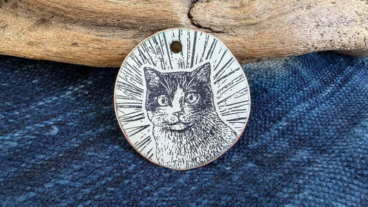 Laser-Etched Enamel Pendant by Andrew Thornton