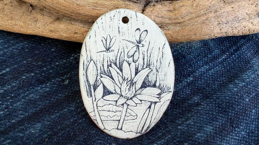 Laser-Etched Enamel Pendant by Andrew Thornton