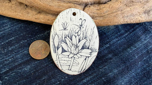 Laser-Etched Enamel Pendant by Andrew Thornton