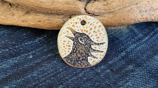 Laser-Etched Enamel Pendant by Andrew Thornton