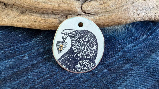 Laser-Etched Enamel Pendant by Andrew Thornton