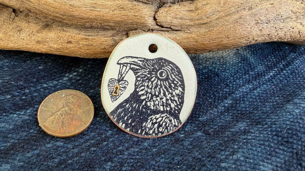 Laser-Etched Enamel Pendant by Andrew Thornton