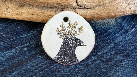 Laser-Etched Enamel Pendant by Andrew Thornton