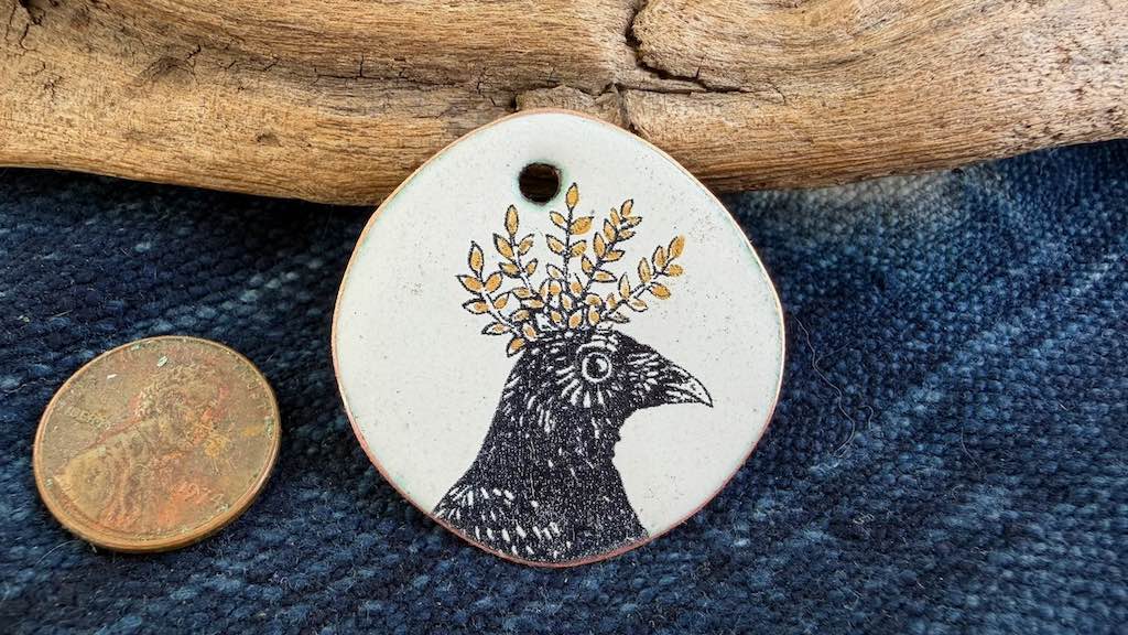 Laser-Etched Enamel Pendant by Andrew Thornton
