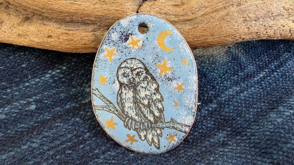 Laser-Etched Enamel Pendant by Andrew Thornton