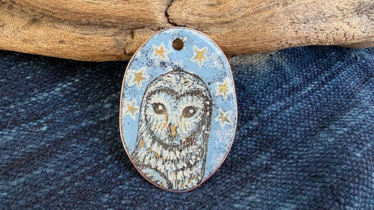Laser-Etched Enamel Pendant by Andrew Thornton