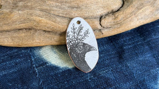 Laser-Etched Enamel Pendant by Andrew Thornton