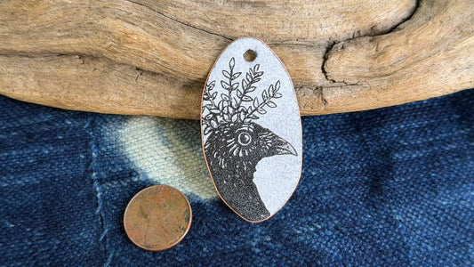 Laser-Etched Enamel Pendant by Andrew Thornton