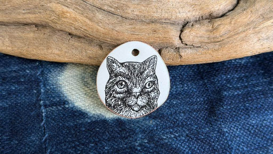 Laser-Etched Enamel Pendant by Andrew Thornton