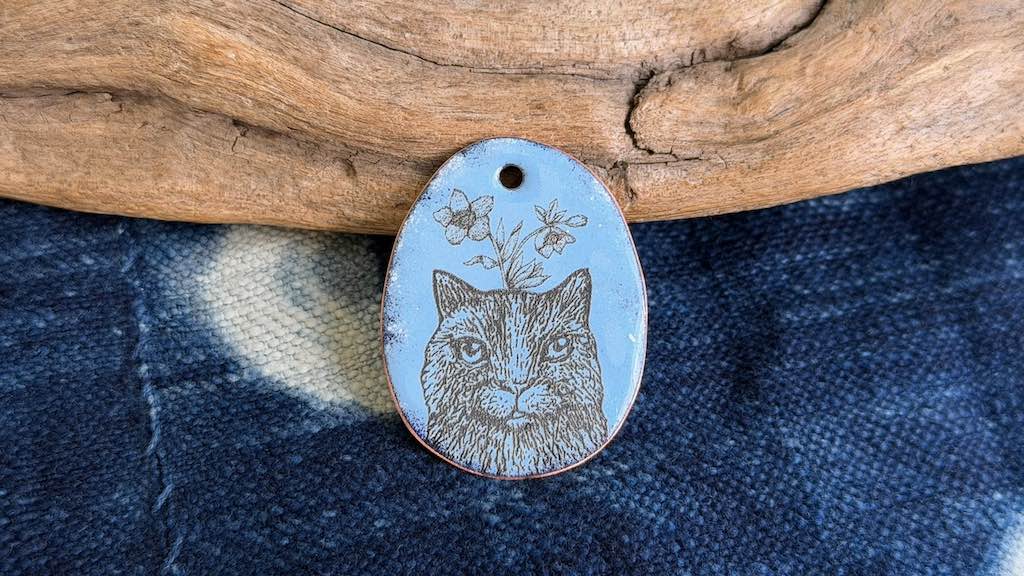 Laser-Etched Enamel Pendant by Andrew Thornton