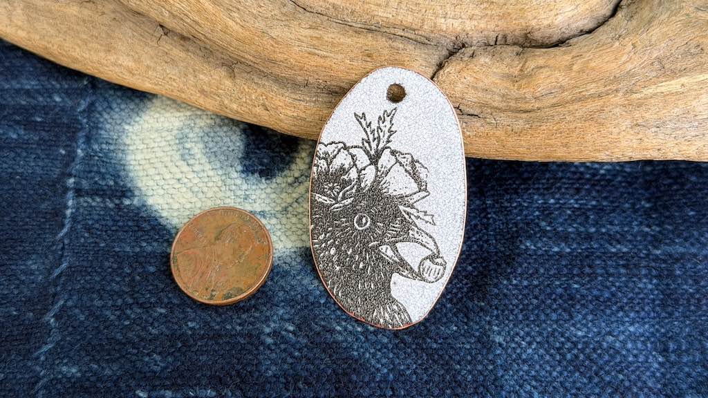 Laser-Etched Enamel Pendant by Andrew Thornton