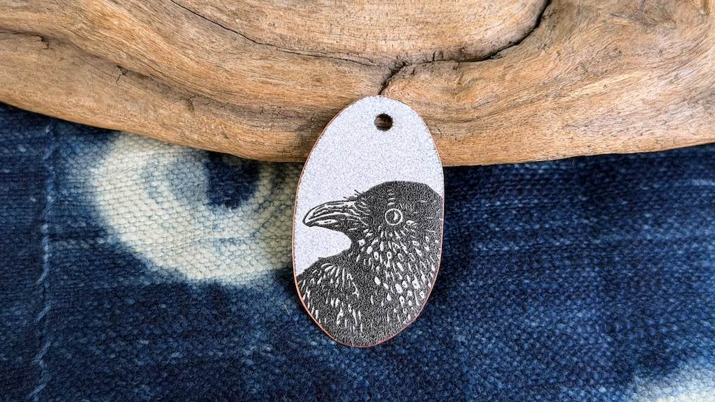 Laser-Etched Enamel Pendant by Andrew Thornton
