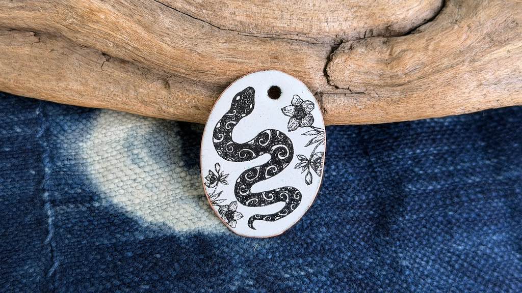 Laser-Etched Enamel Pendant by Andrew Thornton