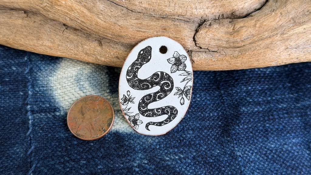 Laser-Etched Enamel Pendant by Andrew Thornton