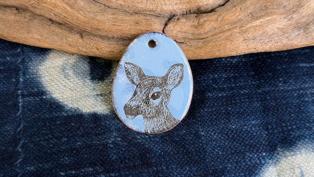 Laser-Etched Enamel Pendant by Andrew Thornton