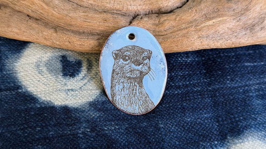 Laser-Etched Enamel Pendant by Andrew Thornton