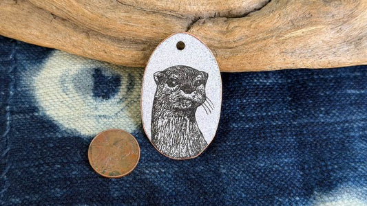 Laser-Etched Enamel Pendant by Andrew Thornton