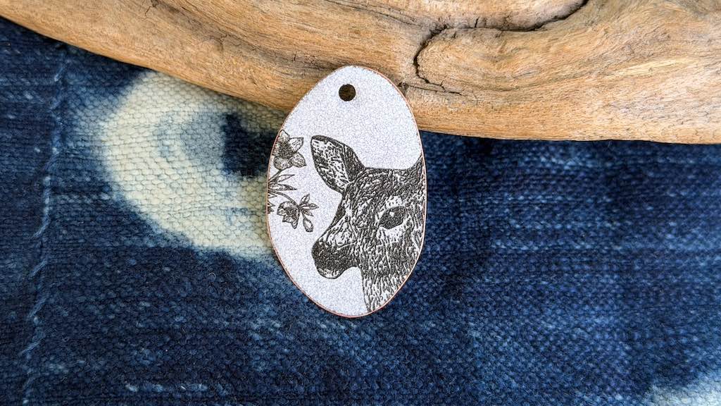 Laser-Etched Enamel Pendant by Andrew Thornton