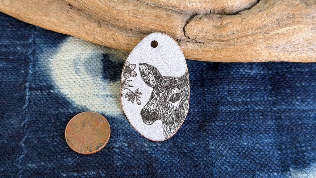 Laser-Etched Enamel Pendant by Andrew Thornton