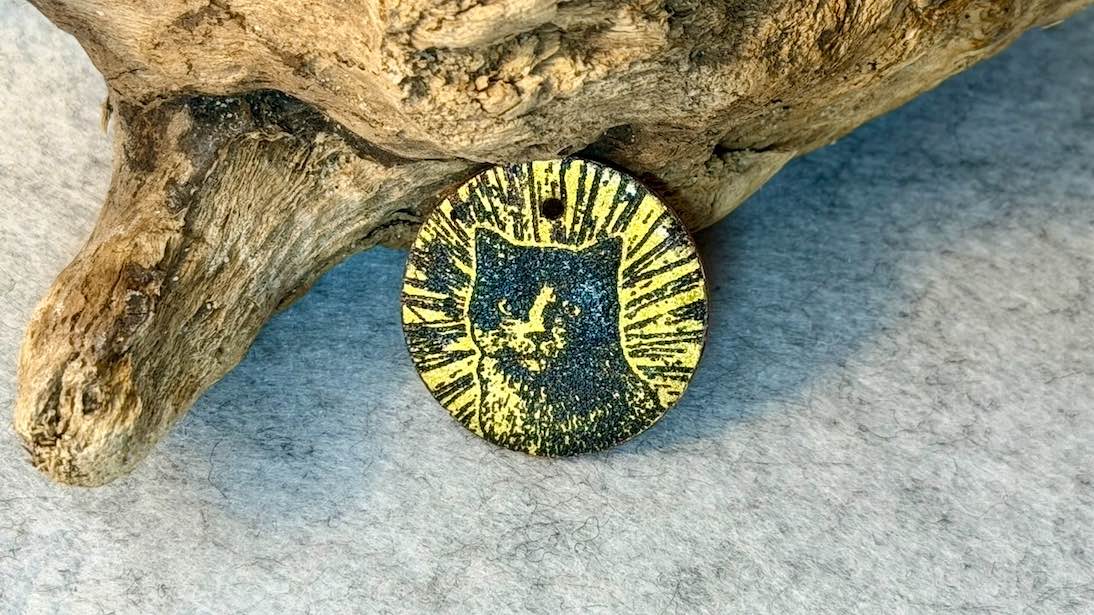 Laser-Etched Enamel Pendant by Andrew Thornton