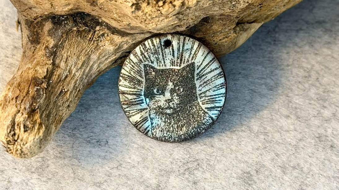 Laser-Etched Enamel Pendant by Andrew Thornton