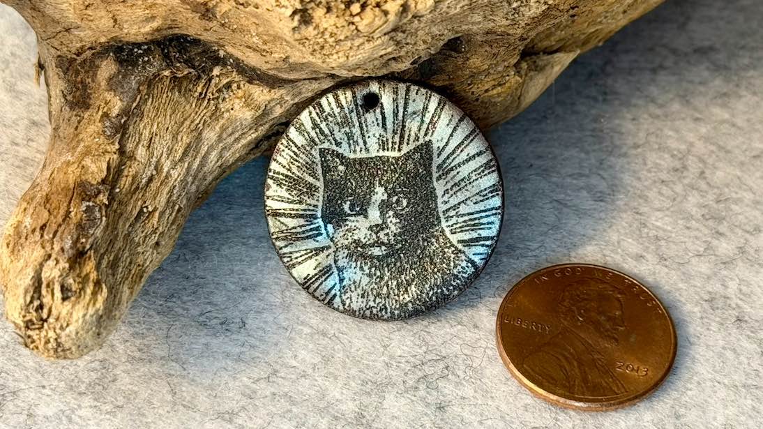 Laser-Etched Enamel Pendant by Andrew Thornton