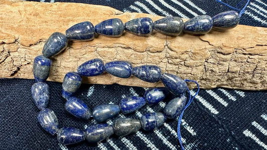 Lapis Lazuli Bead Strand - Smooth Drops - 16mm x 10mm - 15”