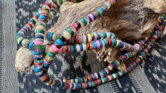 Disco Mix Bead Strand / Necklace - Smooth Rondelles - 6mm - 16”