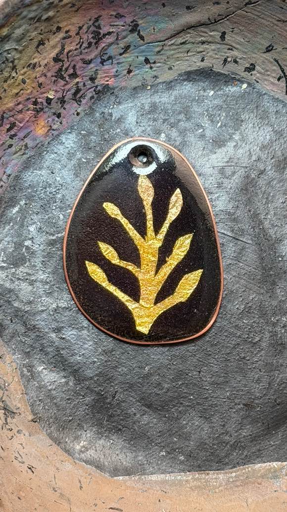 Golden Hour Enamel Pendant by Andrew Thornton