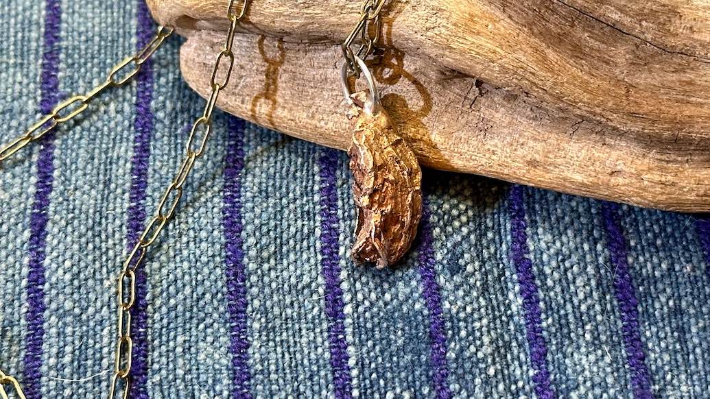 Cast Bronze Pendant Necklace by Allegory Gallery — Cardamom Seed Pod