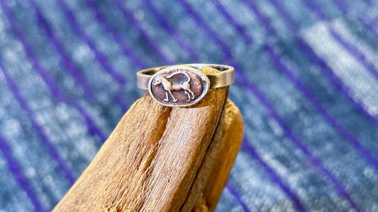 Sterling & Fine Silver Ring by Andrew Thornton - Size 7.5