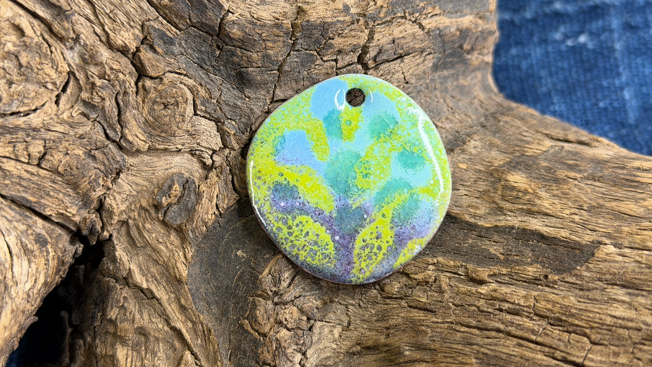 Kaleidaflora Enamel Pendant by Andrew Thornton