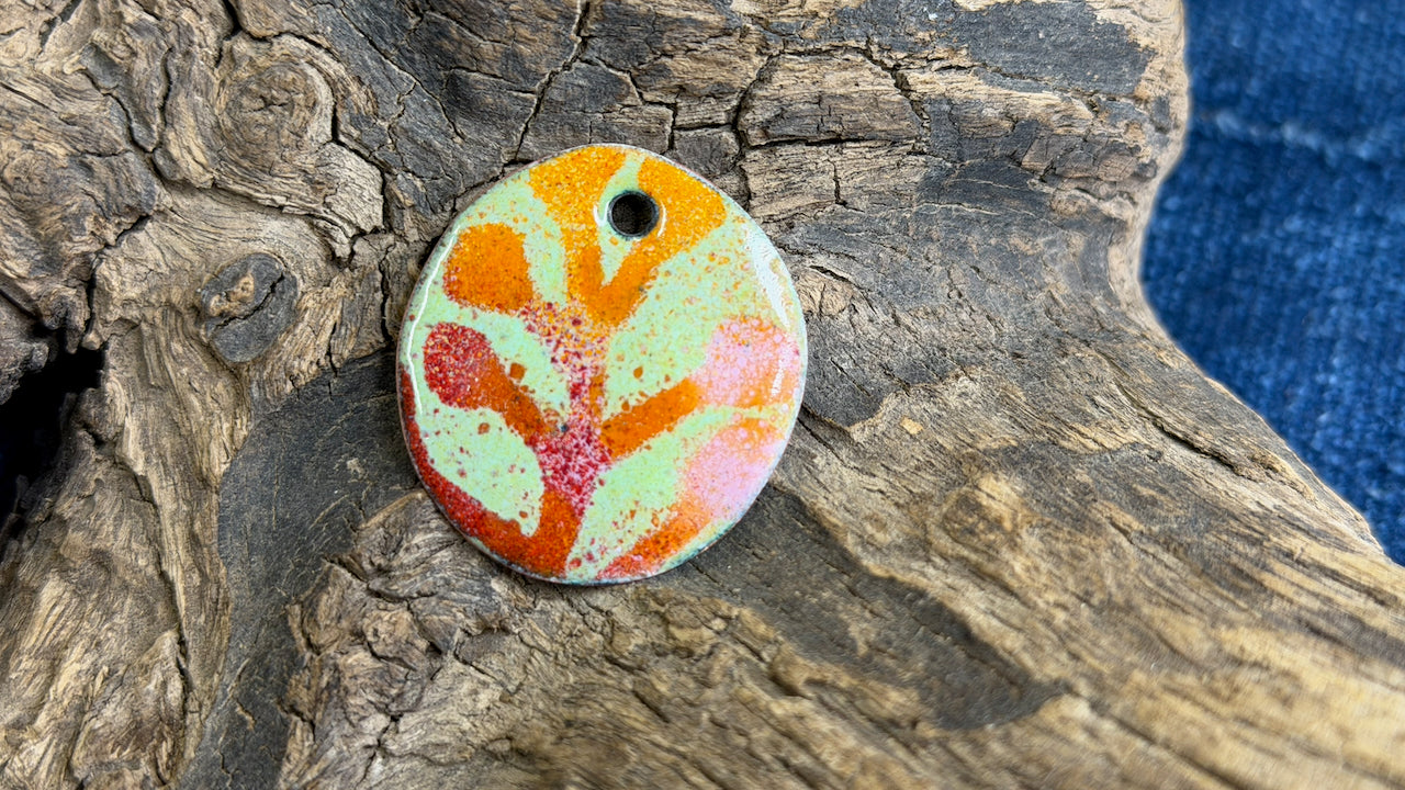 Kaleidaflora Enamel Pendant by Andrew Thornton