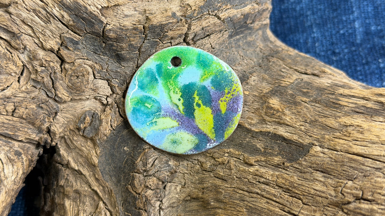 Kaleidaflora Enamel Pendant by Andrew Thornton