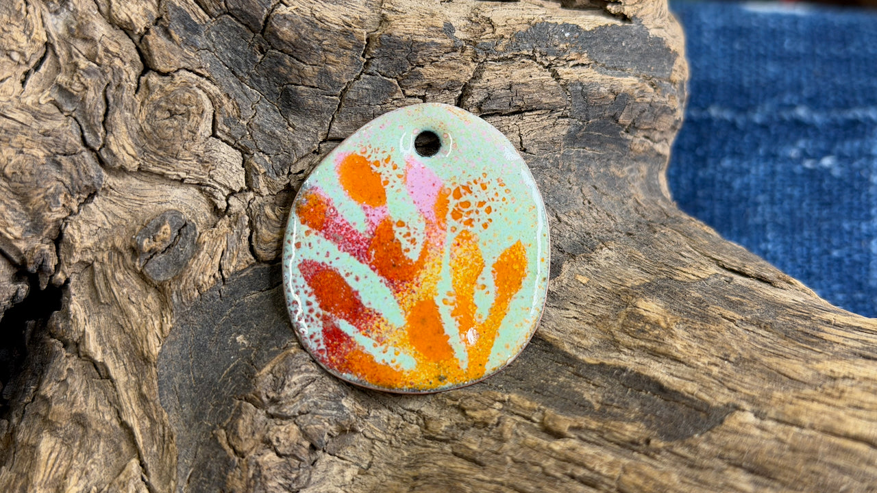 Kaleidaflora Enamel Pendant by Andrew Thornton