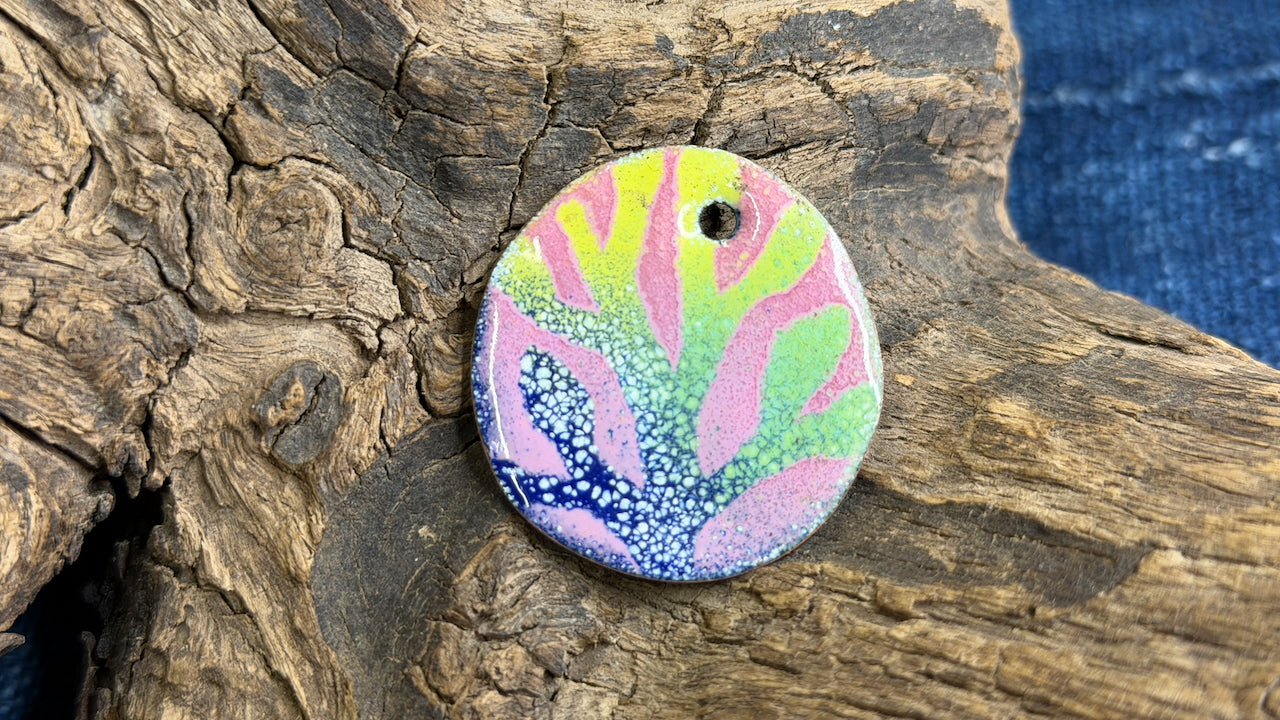 Kaleidaflora Enamel Pendant by Andrew Thornton