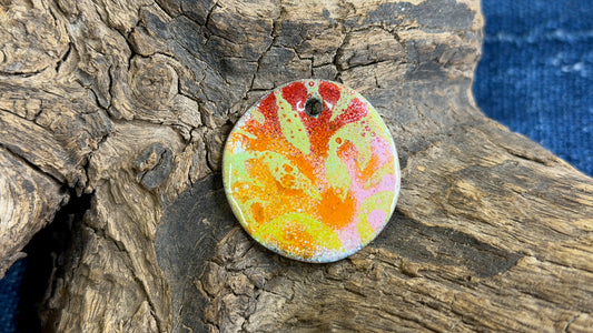 Kaleidaflora Enamel Pendant by Andrew Thornton
