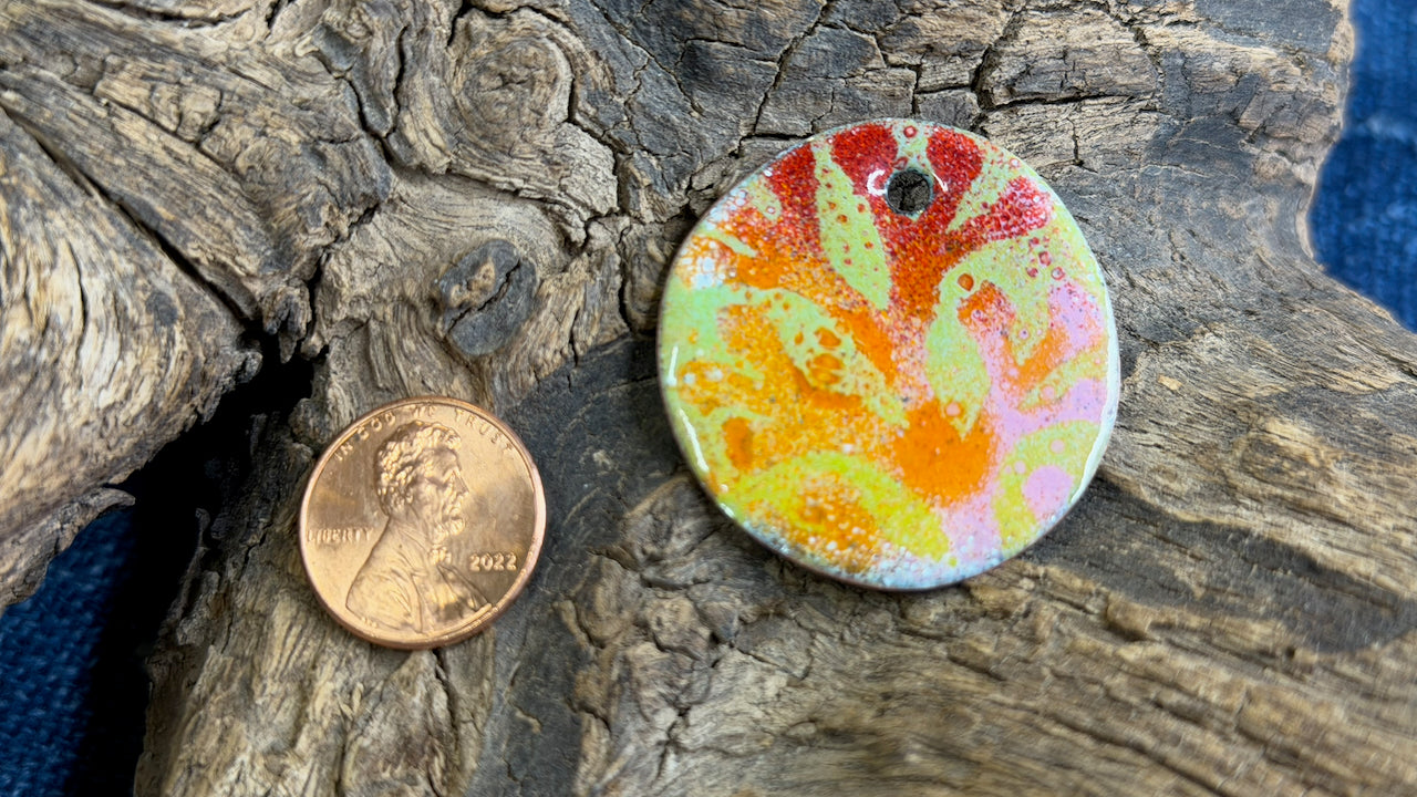 Kaleidaflora Enamel Pendant by Andrew Thornton