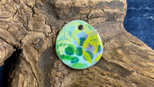 Kaleidaflora Enamel Pendant by Andrew Thornton
