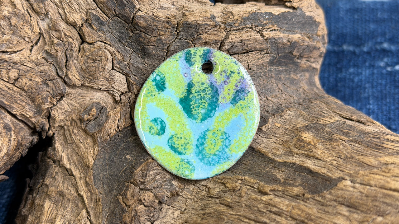 Kaleidaflora Enamel Pendant by Andrew Thornton