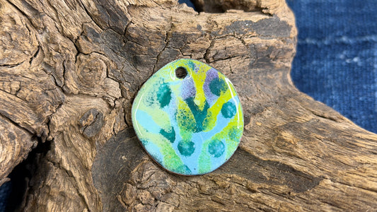 Kaleidaflora Enamel Pendant by Andrew Thornton